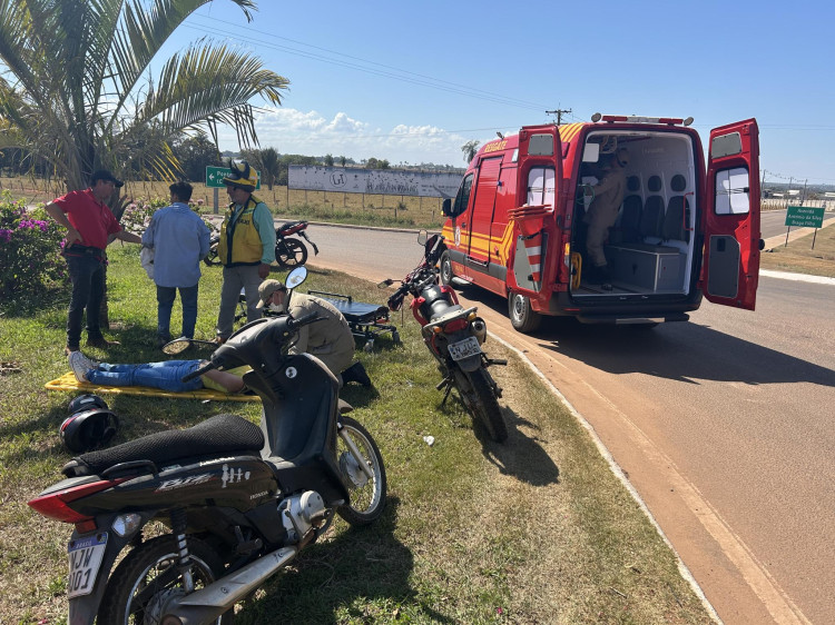 Motociclista invade preferencial e provoca acidente de trânsito