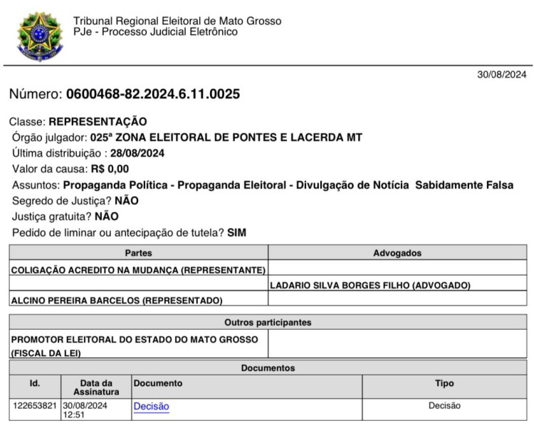 Justiça Eleitoral manda prefeito Alcino Barcelos tirar vídeo considerado ofensivo e propaganda negativa