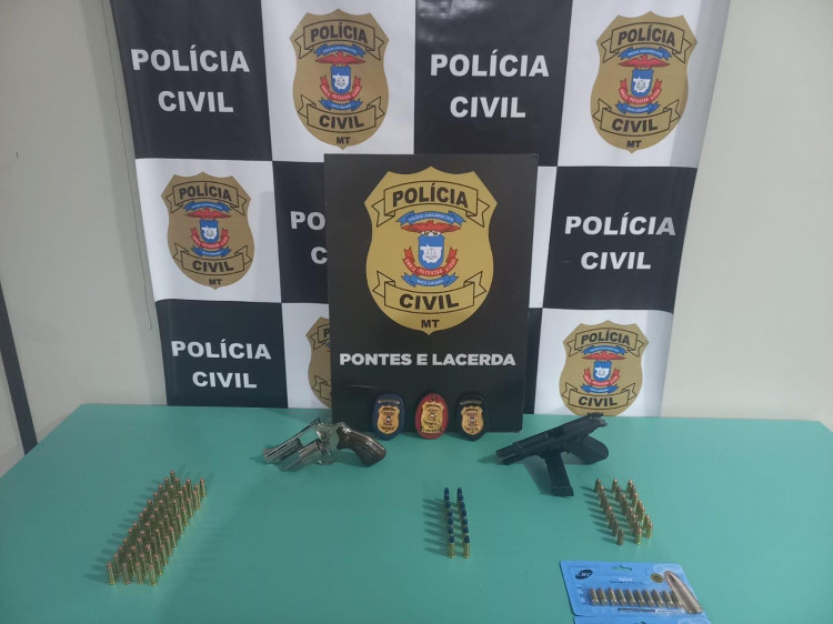 Polícia Civil apreende duas armas utilizadas no homicídio em Pontes e Lacerda