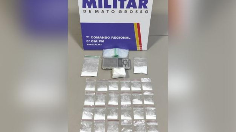 Operação Tolerância Zero resulta na apreensão de 27 porções de cocaína em Sapezal