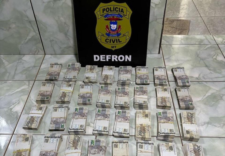 Operação Golden: Polícia Civil apreende quase R$ 1 milhão em residência de casal investigado por tráfico em Cáceres