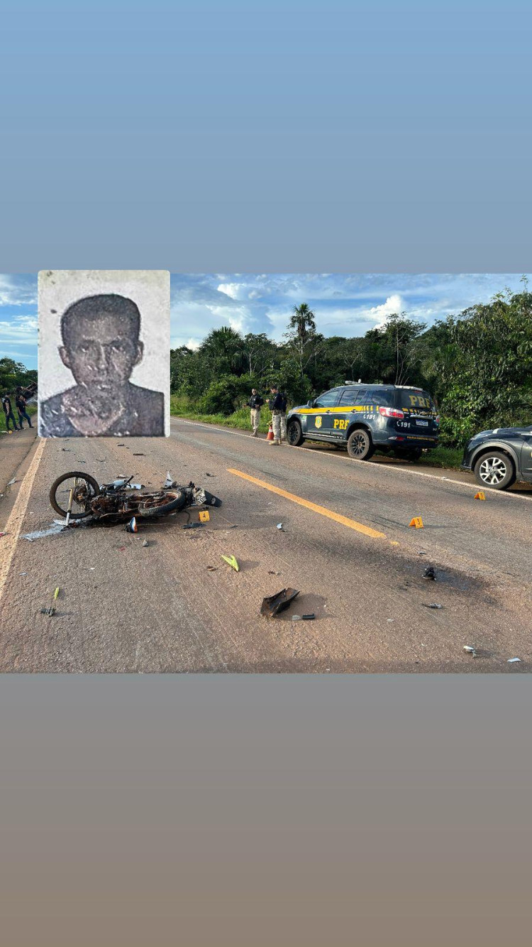 Homem morre após acidente entre moto e carreta na Br-174 entre Pontes e Lacerda a Conquista D´ Oeste