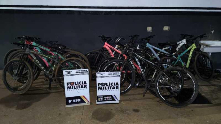 Polícia Militar recupera 13 bicicletas furtadas e detém cinco adolescentes em Cáceres