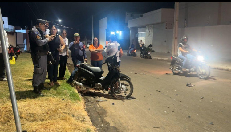 Motociclista invade a preferencial e provoca acidente de trânsito no centro de Pontes e Lacerda