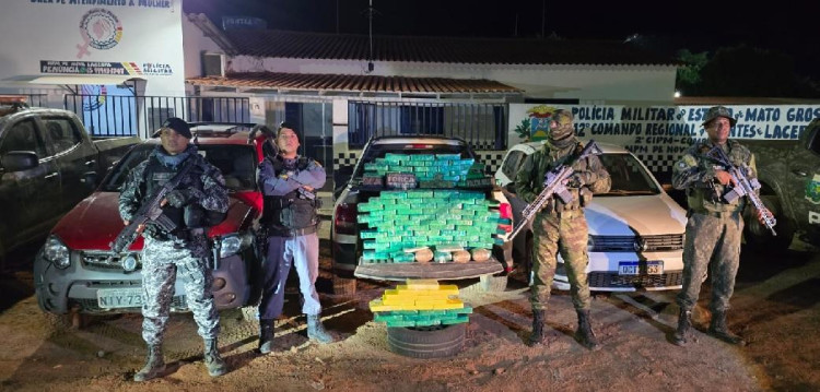 Ação conjunta das forças de segurança apreende 119 kg de drogas em Nova Lacerda