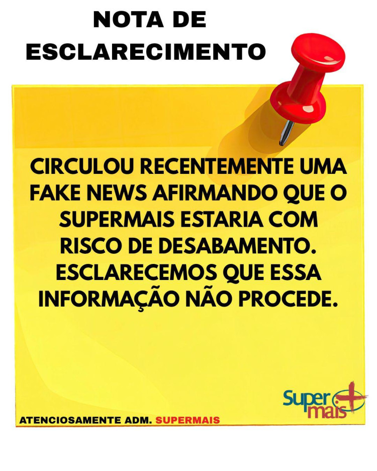 Supermais desmente boato sobre risco de desmoronamento. Por lá, só quem cai são os preços