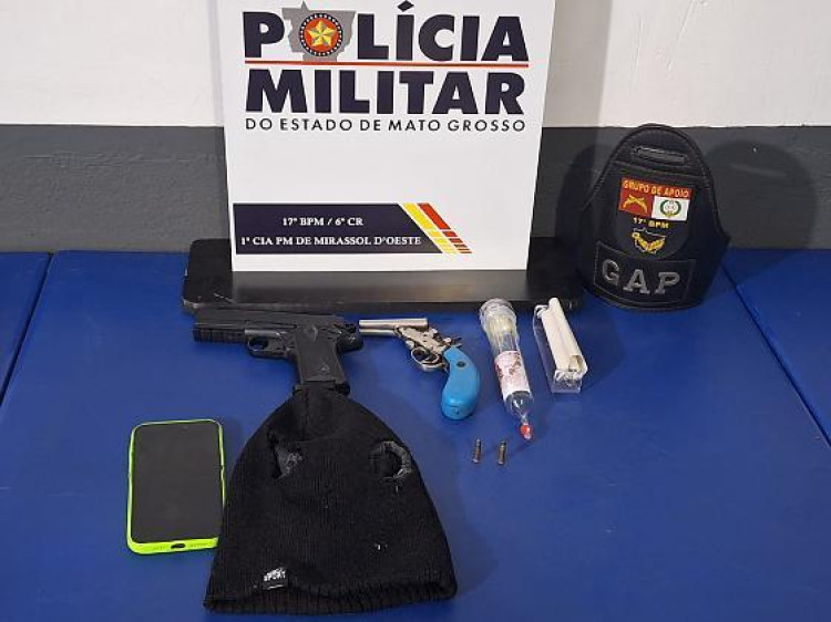 Jovens são presos por ostentação de armas e apologia ao crime nas redes sociais em Mirassol D’Oeste