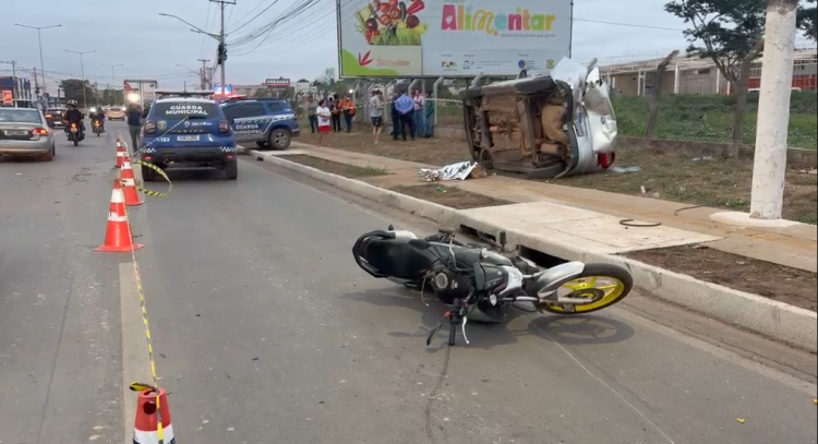 Mulher morre atropelada em batida entre 4 veículos em Várzea Grande
