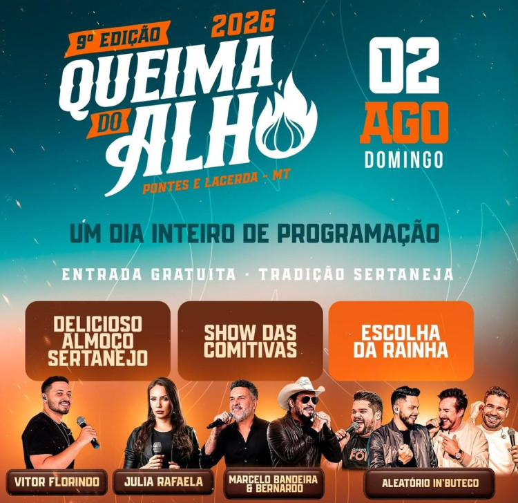 9ª Edição da Queima do Alho em Pontes e Lacerda: Confira a Programação Completa