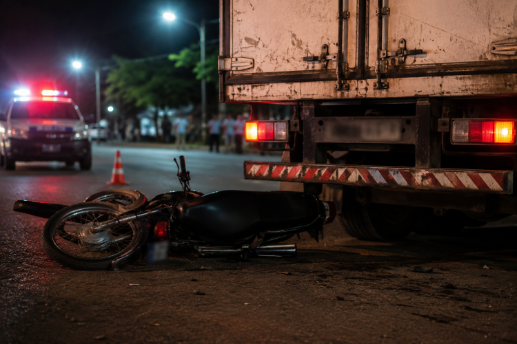 Tragédia na madrugada: jovem morre ao bater moto na traseira de caminhão
