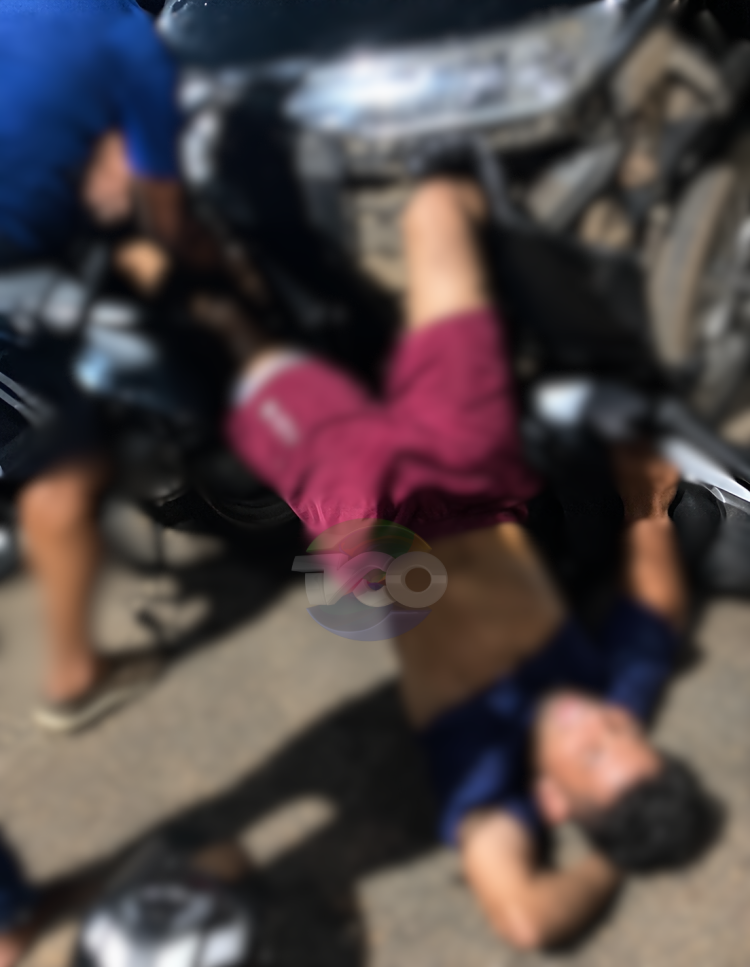 Motociclista sofre fratura exposta após carro invadir preferencial em Pontes e Lacerda