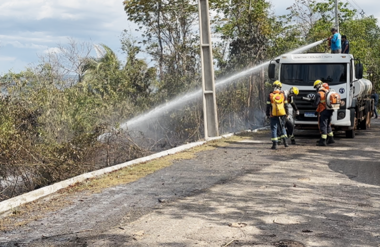 Fogo é controlado antes de atingir área maior na Serra do Patrimônio em Pontes e Lacerda