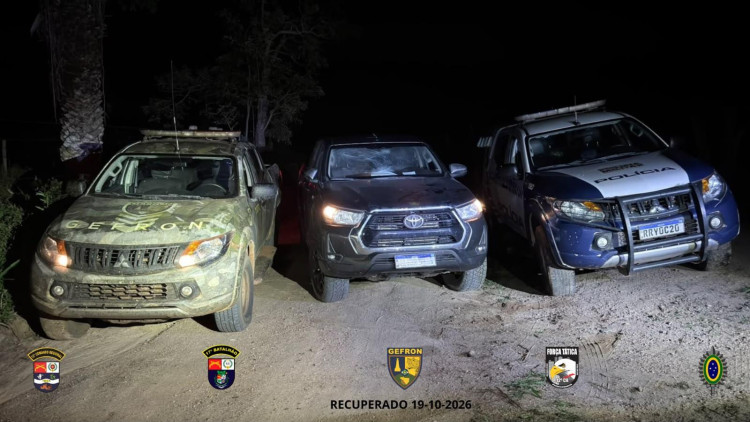 Hilux roubada em Salto do Céu é recuperada após fuga em Jauru