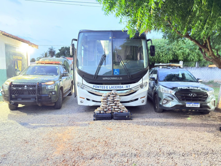 Ônibus da Saúde: Drogas embaladas em sacos de lixo estavam escondidas no bagageiro