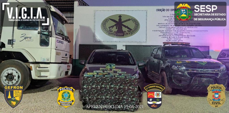 Ação conjunta prende três pessoas com 15 kg de drogas em Pontes e Lacerda