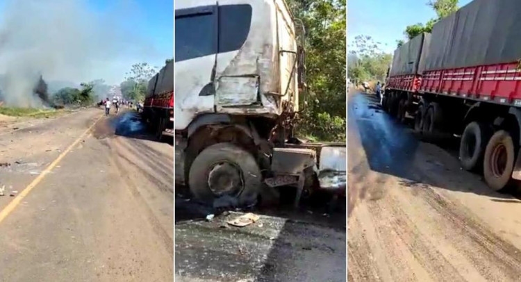 Acidente entre carreta e Hilux mata 4 pessoas e parte caminhonete ao meio