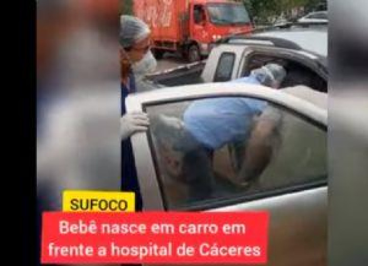 Bebê nasce em carro em frente de hospital em Cáceres; UPA não tinha ambulância