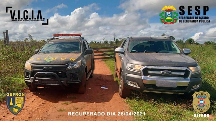 Caminhonete tomada de assalto em Pontes e Lacerda é recuperada pelo Gefron em Vila Bela