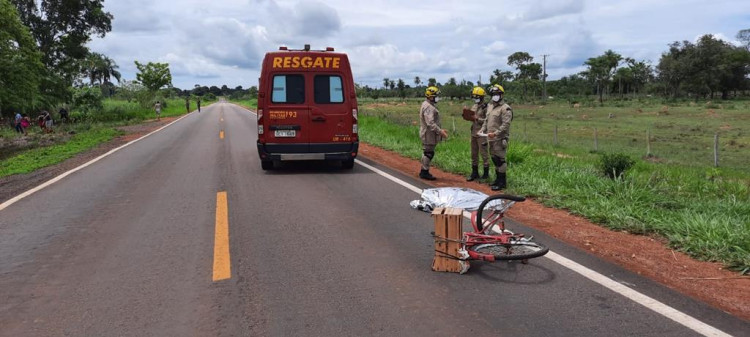 Ciclista morre atropelado na BR 174 B próximo ao Laticínio Três Marias