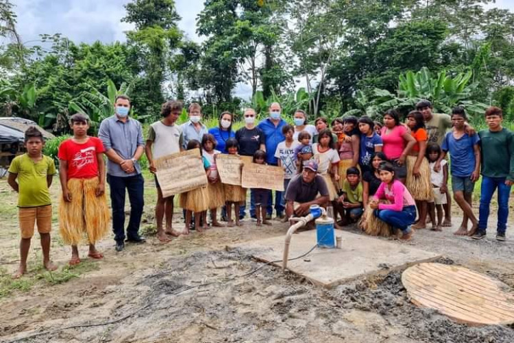 Comunidade indígena recebe poço artesiano da prefeitura de Nova Lacerda