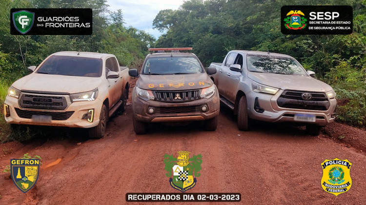 Duas caminhonetes possivelmente furtadas em Pontes e Lacerda são recuperadas em Porto Esperidião