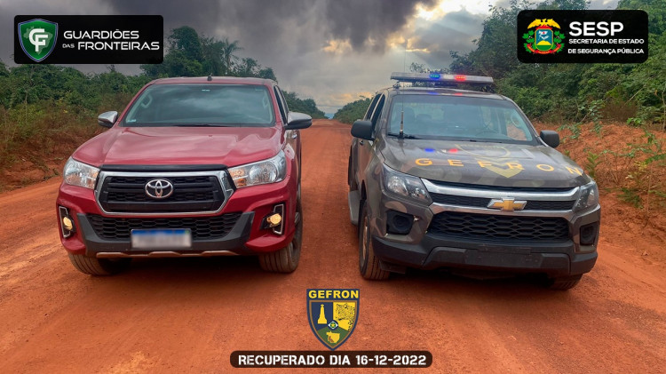 Duas pessoas são detidas com camionete furtada pelo Gefron