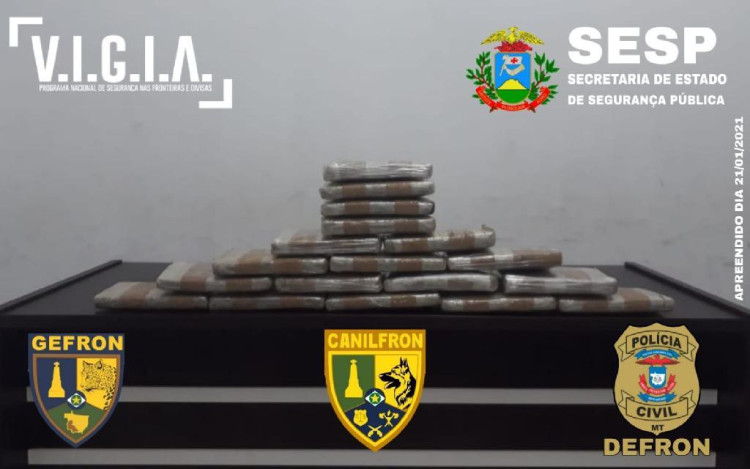 Forças de Segurança apreendem 18 tabletes de super maconha em Cáceres