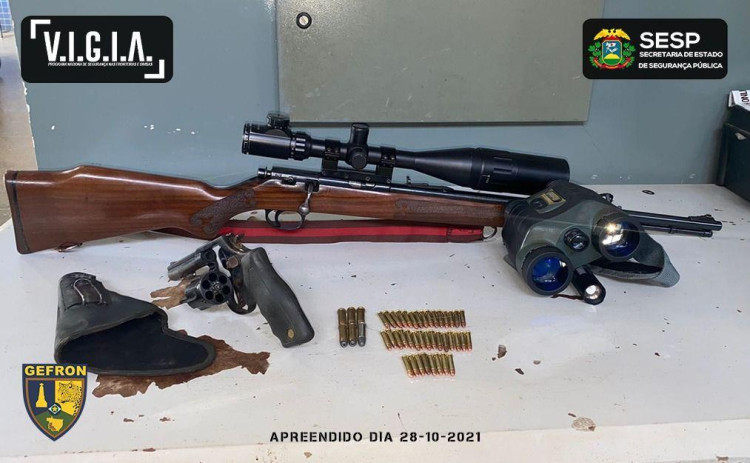 Gefron apreende armas e detém pessoas tentando invadir terras em Conquista do Oeste