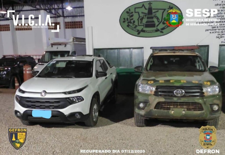 Gefron prende suspeito de roubo, recupera dois veículos e cumpre mandado de prisão
