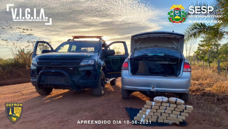 Gefron prende suspeito que transportava drogas em porta-malas do carro em Porto Esperidião