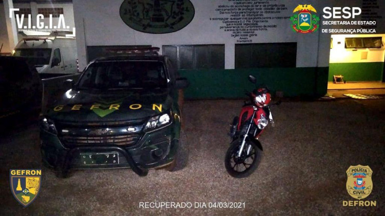 Homem adultera identificação de motocicleta e acaba preso pelo Gefron