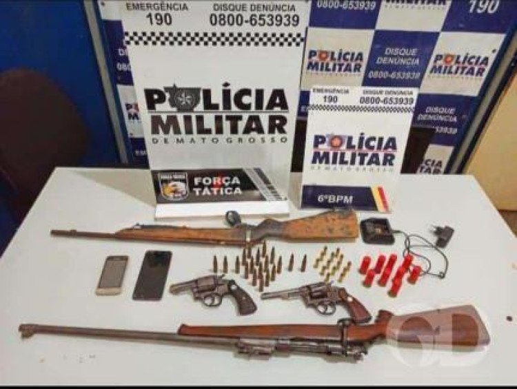 Membros de facção criminosa de Pontes e Lacerda são presos com armas em Cáceres