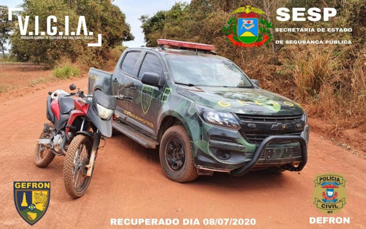 Moto com placa adulterada é recuperada pelo Gefron na fronteira