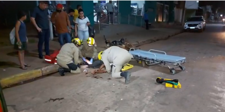 Motociclista sofre fratura e fica inconsciente após acidente na Marechal Rondon