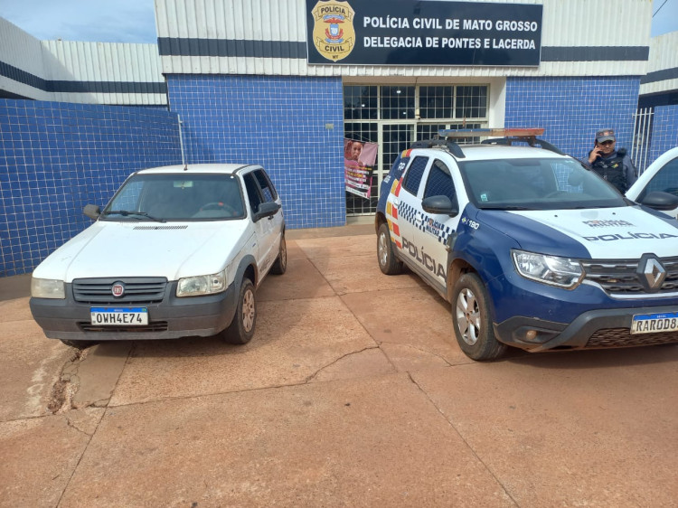 Polícia militar recupera carro furtado na região do córrego da onça