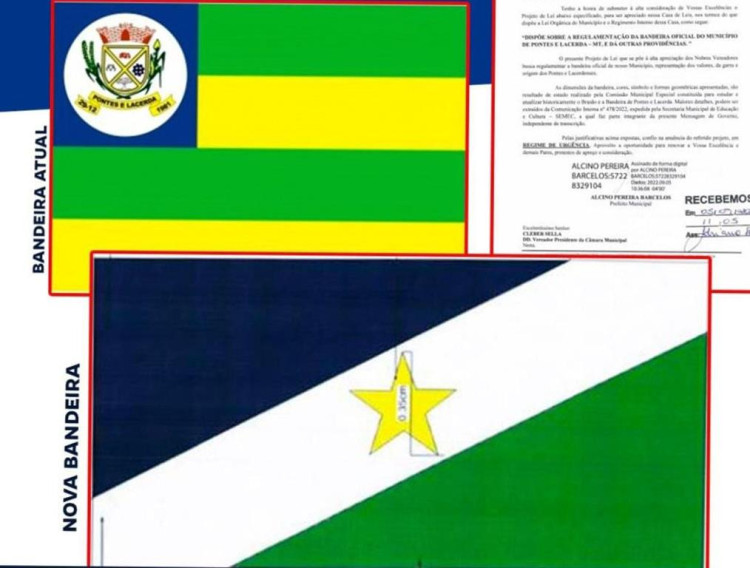 Prefeitura manda projeto para Câmara visando mudar a bandeira de Pontes e Lacerda