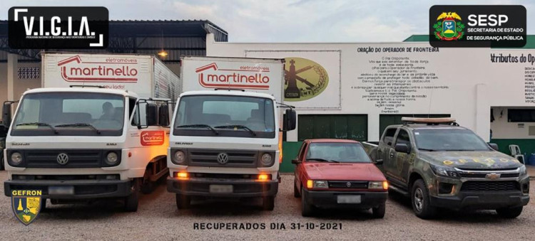 Quadrilha é presa pelo Gefron após roubar dois caminhões da Martinello de Mirassol