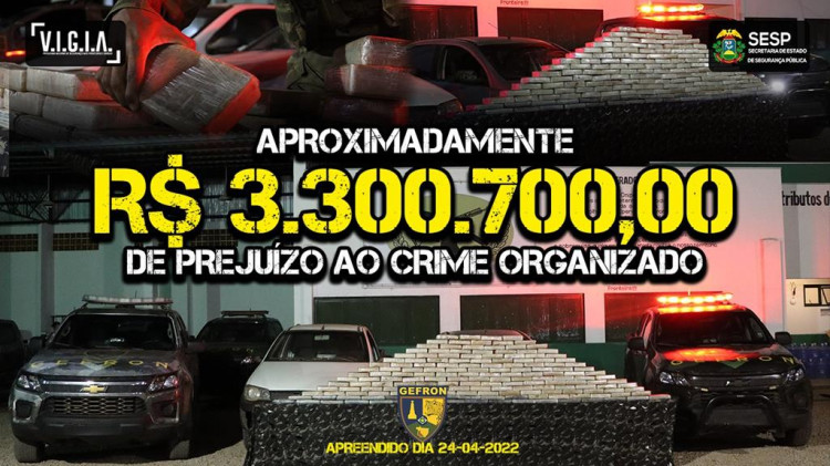 Três Milhões em drogas: dois carros carregados de cocaína são interceptados em Jauru