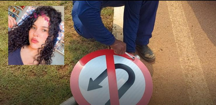 Vereador consegue placa de sinalização onde grávida morreu após acidente